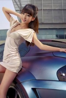 (ब्लैक रेशम बार) स्तन-संवर्धित लंबे पैर, काले रेशम सुंदर पैर मॉडल लियू याहान (35 पी)