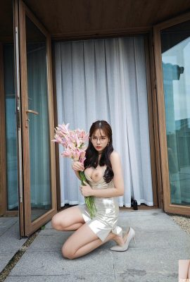 सेसन फोटोग्राफी सफेद पेटेंट चमड़े की पोशाक (33 पी)